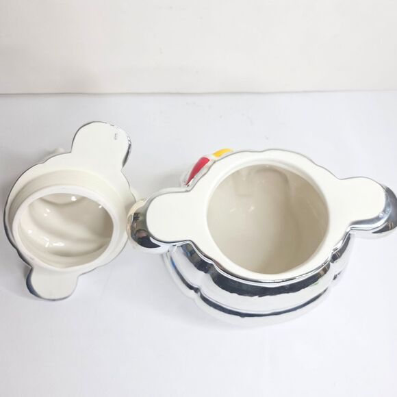 Snoopy Silver Puffer Jacket Cookie Jar Peanuts Holiday Shiny Coat Rare - NEW - Picture 7 of 9